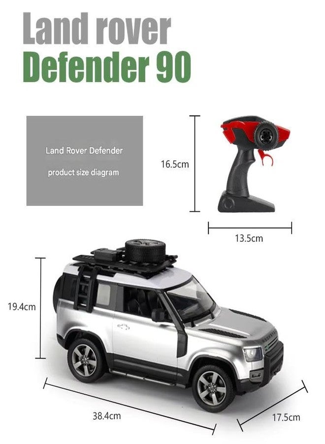 Jack Royal RW 1:12 Scale Land Rover Defender Official Licensed Model Remote Control Toy Car Rechargeable 12Km/h, 2.4Ghz Headlight for Adults Boys Girls (Silver) - Image 5